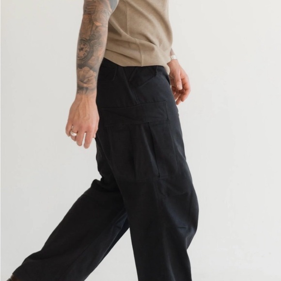 Daniel Simmons Vintage Black Military Cargo Pants/Trousers Size 34